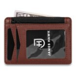 Brązowy portfel na sześć kart