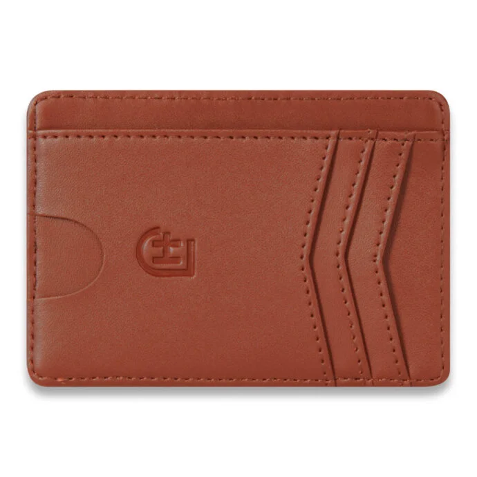 jasnobrązowy portfel na 6 kart z RFID