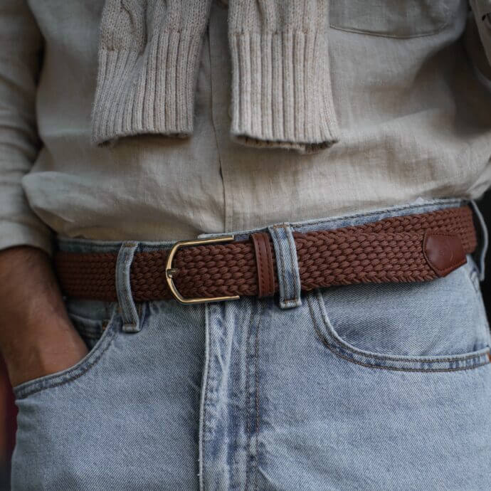 pasek - Braided Belt brown