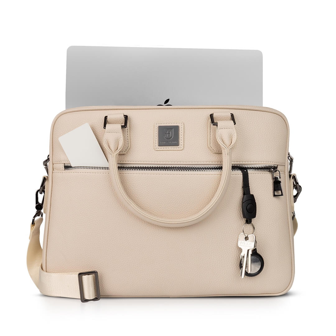 torba na laptopa w kolorze beżowym