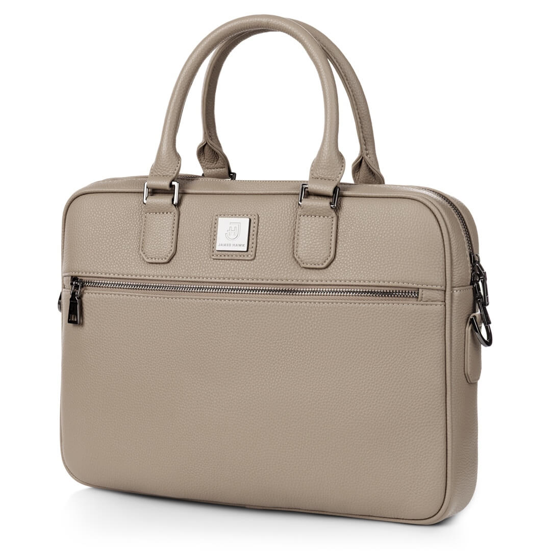 James Hawk Briefcase | Praktyczna torba na laptopa do 15.6″ z mocowaniem na walizkę elegancka torba z paskiem na ramię skóra ekologiczna czarna