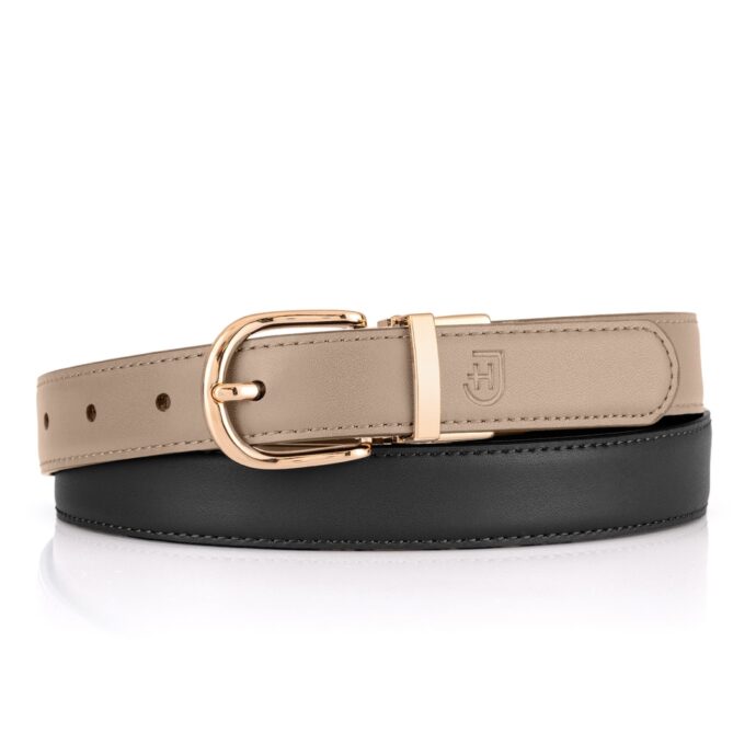 Damski pasek Dual Belt black/taupe