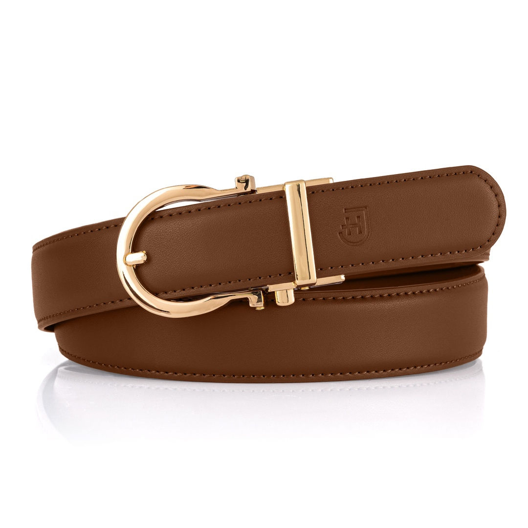 James Hawk Glide Belt | Damski skórzany pasek z automatyczną klamrą w eleganckim opakowaniu prezentowym