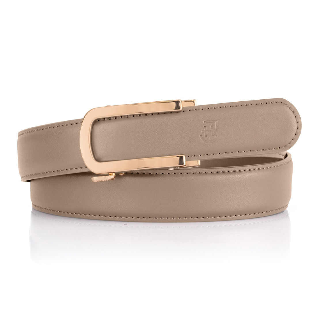 James Hawk Motion Belt | Damski skórzany pasek z automatyczną złotą klamrą w eleganckim opakowaniu prezentowym dostępny w trzech kolorach