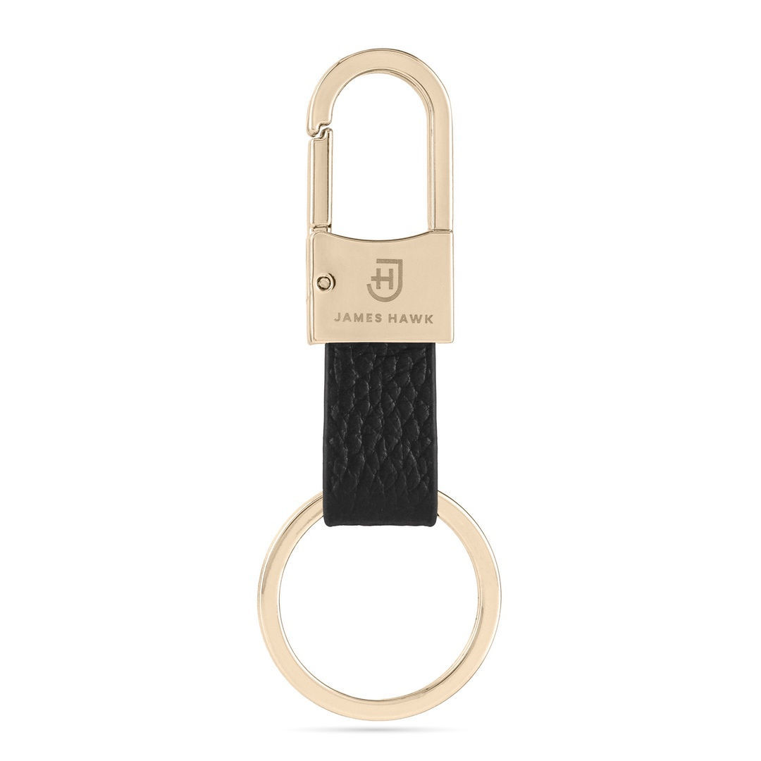 James Hawk Keychain gold | Damski skórzany brelok do kluczy z karabińczykiem